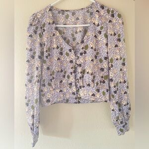SLY flower-pattern crop top with buttonup